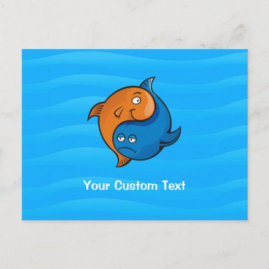 Yin Yang Fish Cartoon Briefkaart (Voorkant)