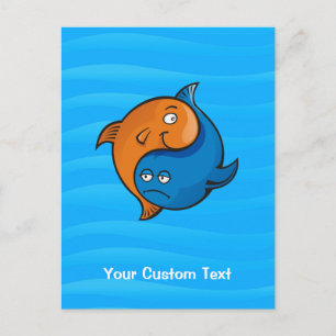 Yin Yang Fish Cartoon Briefkaart