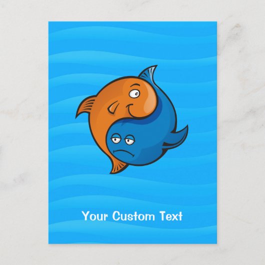 Yin Yang Fish Cartoon Briefkaart (Voorkant)