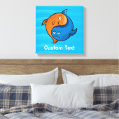 Yin Yang Fish Cartoon Canvas Afdruk (Insitu (Slaapkamer))