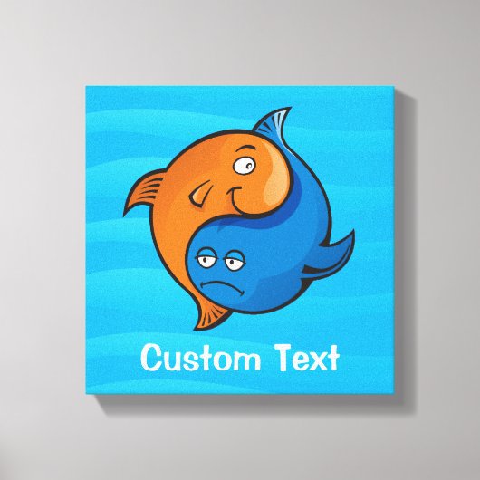 Yin Yang Fish Cartoon Canvas Afdruk (Voorkant)
