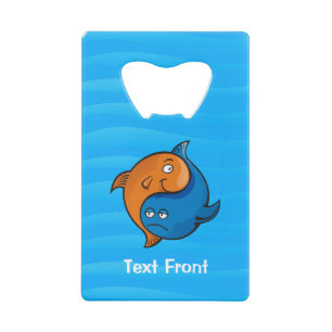 Yin Yang Fish Cartoon Creditkaart Flessenopener