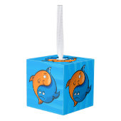Yin Yang Fish Cartoon Decoratie (Achter hoekig)