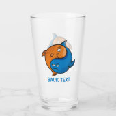 Yin Yang Fish Cartoon Glas (Achterkant)