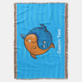 Yin Yang Fish Cartoon Gooi Deken (Voorkant Verticaal)