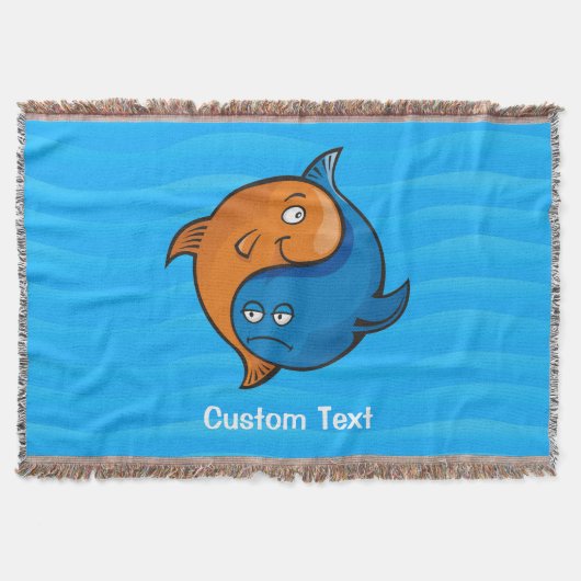 Yin Yang Fish Cartoon Gooi Deken (Voorkant)
