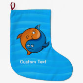 Yin Yang Fish Cartoon Grote Kerstsok (Voorkant)