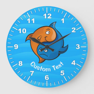 Yin Yang Fish Cartoon Grote Klok