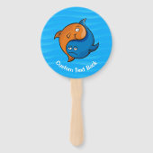 Yin Yang Fish Cartoon Handwaaier (Achterkant)
