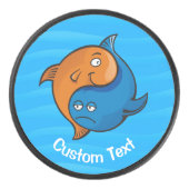 Yin Yang Fish Cartoon Hockey Puck (Voorkant)