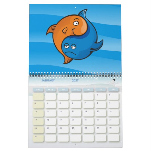 Yin Yang Fish Cartoon Kalender (Jan 2027)