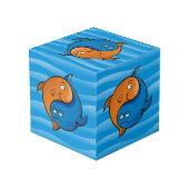 Yin Yang Fish Cartoon Kubus (Achter hoekig)