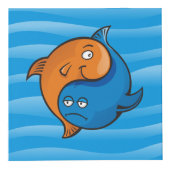 Yin Yang Fish Cartoon Kubus (Voorkant)