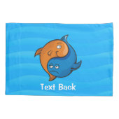 Yin Yang Fish Cartoon Kussensloop (Achterkant)