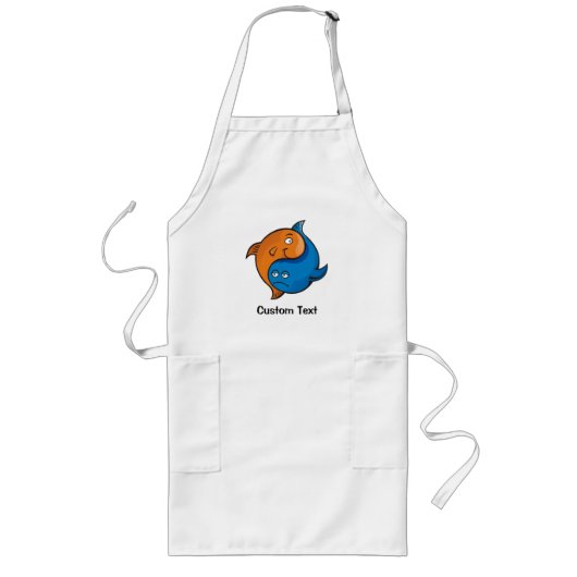 Yin Yang Fish Cartoon Lang Schort (Voorkant)