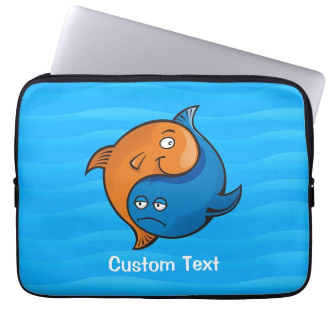 Yin Yang Fish Cartoon Laptop Sleeve (Voorkant)