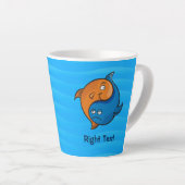 Yin Yang Fish Cartoon Latte Mok (Rechterhoek)