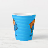 Yin Yang Fish Cartoon Latte Mok (Voorkant)