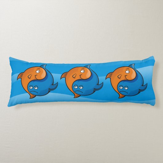 Yin Yang Fish Cartoon Lichaamskussen (Voorkant)