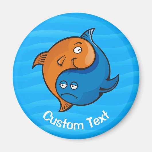 Yin Yang Fish Cartoon Magnet (Voorkant)