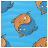 Yin Yang Fish Cartoon Pattern Stof (Close Up)