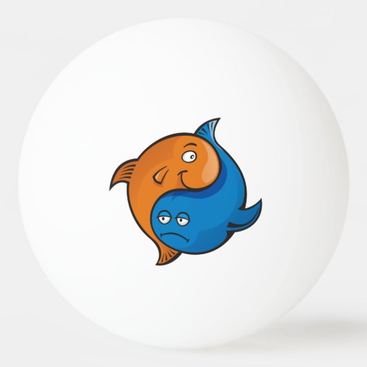 Yin Yang Fish Cartoon Ping-Pong Ball (Voorkant)
