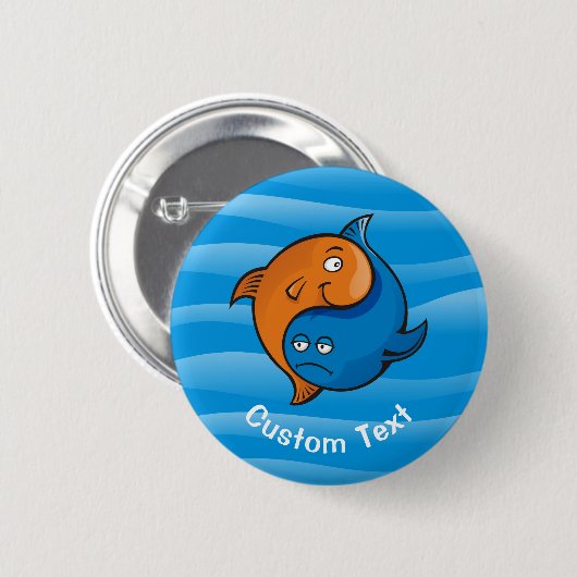 Yin Yang Fish Cartoon Ronde Button 5,7 Cm (Voorkant /achterkant)
