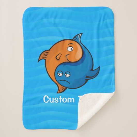 Yin Yang Fish Cartoon Sherpa Deken (Voorkant)