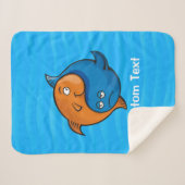 Yin Yang Fish Cartoon Sherpa Deken (Voorkant (horizontaal))