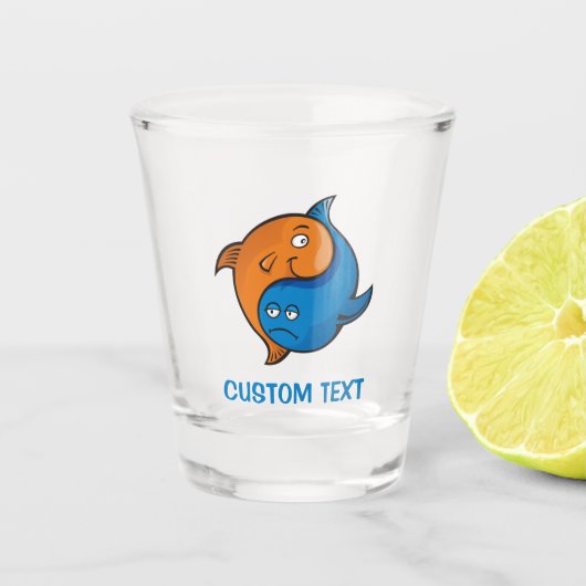 Yin Yang Fish Cartoon Shot Glas (Voorkant)