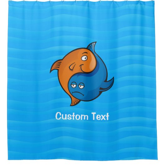 Yin Yang Fish Cartoon Shower Curtain Douchegordijn (Voorkant)