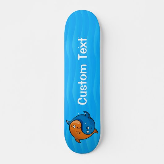 Yin Yang Fish Cartoon Skateboard (Voorkant)