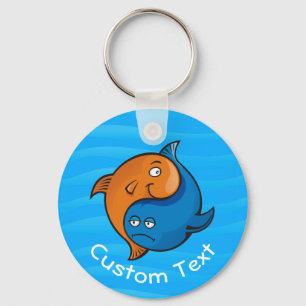 Yin Yang Fish Cartoon Sleutelhanger