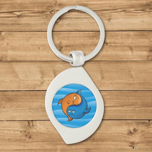 Yin Yang Fish Cartoon Sleutelhanger