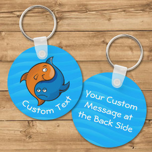 Yin Yang Fish Cartoon Sleutelhanger