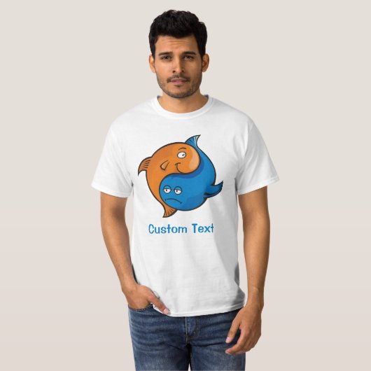 Yin Yang Fish Cartoon T-shirt (Voorkant volledig)