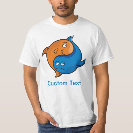 Yin Yang Fish Cartoon T-shirt (Voorkant)