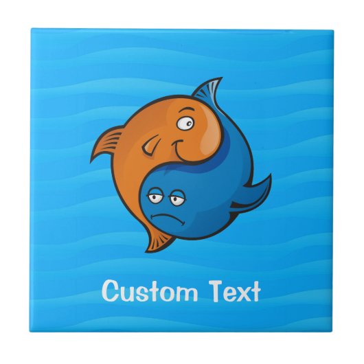 Yin Yang Fish Cartoon Tegeltje (Voorkant)