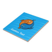 Yin Yang Fish Cartoon Tegeltje (Zijkant)