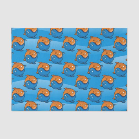Yin Yang Fish Cartoon Tissuepapier (Voorkant)
