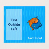 Yin Yang Fish Cartoon verticaal Visitekaartje (Buitenkant ongevouwen)