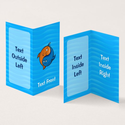 Yin Yang Fish Cartoon verticaal Visitekaartje (Binnen en buitenkant)