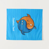 Yin Yang Fish Cartoon Wandkleed (Voorkant (horizontaal))