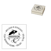 Yin-Yang Fish Couple Family Round Address Rubberstempel (Gestempeld)