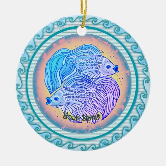 Yin Yang Fish  Keramisch Ornament (Voorkant)