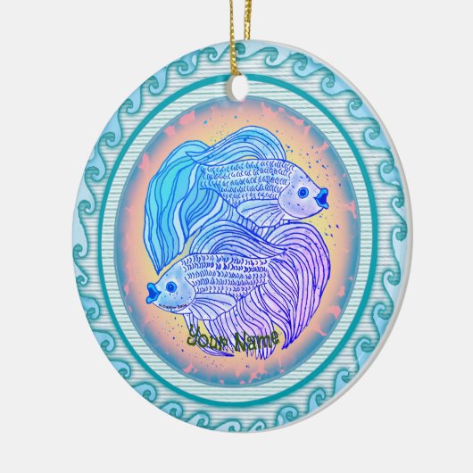 Yin Yang Fish  Keramisch Ornament (Links)