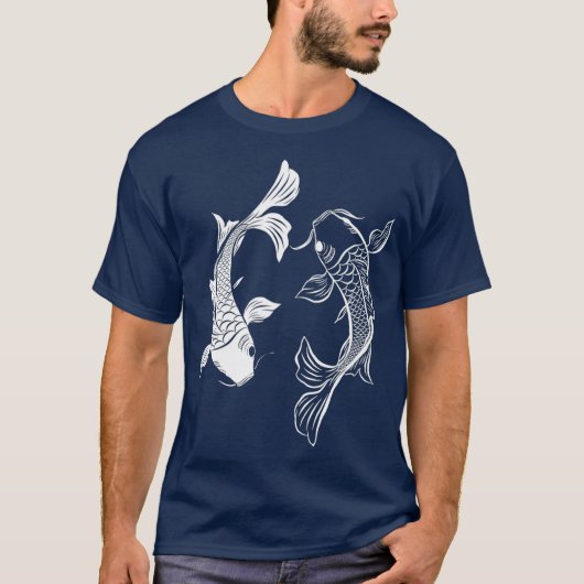 Yin Yang Fish Koi Fish T-shirt (Voorkant)