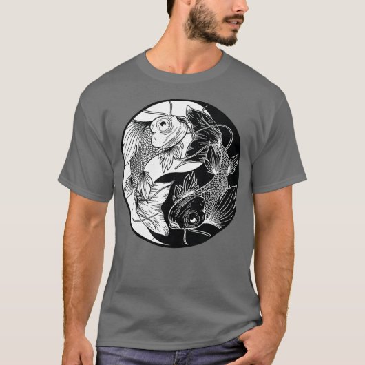 Yin Yang Fish Koi Fish T-shirt (Voorkant)