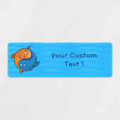 Yin Yang Fish Medium Rechthoek Labels (Design 1)