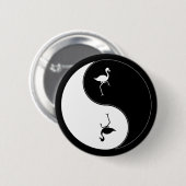 Yin Yang Flamingo Ronde Button 5,7 Cm (Voorkant /achterkant)
